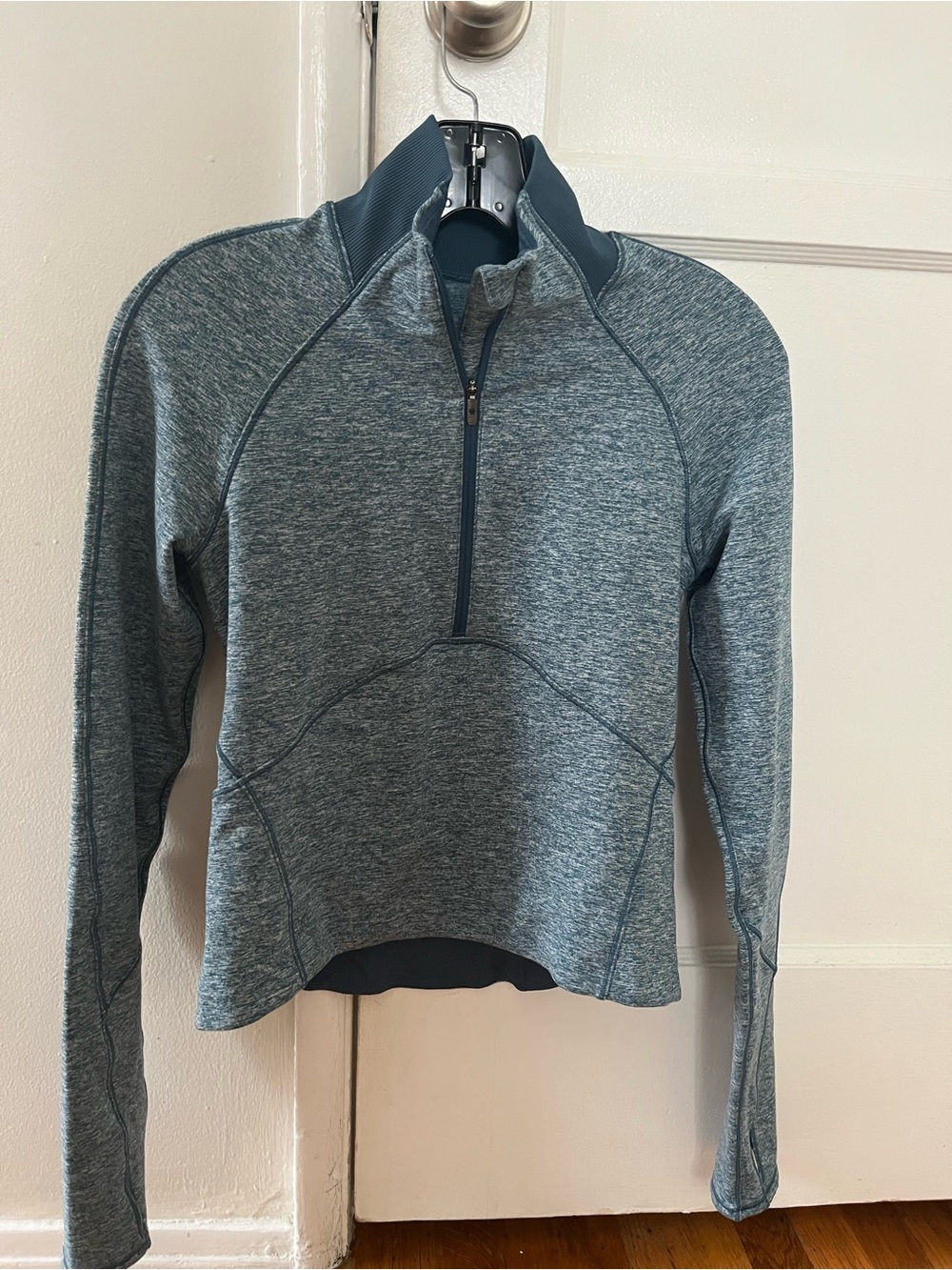 lululemon athletica Heathered Teal Half-Zip Crew
